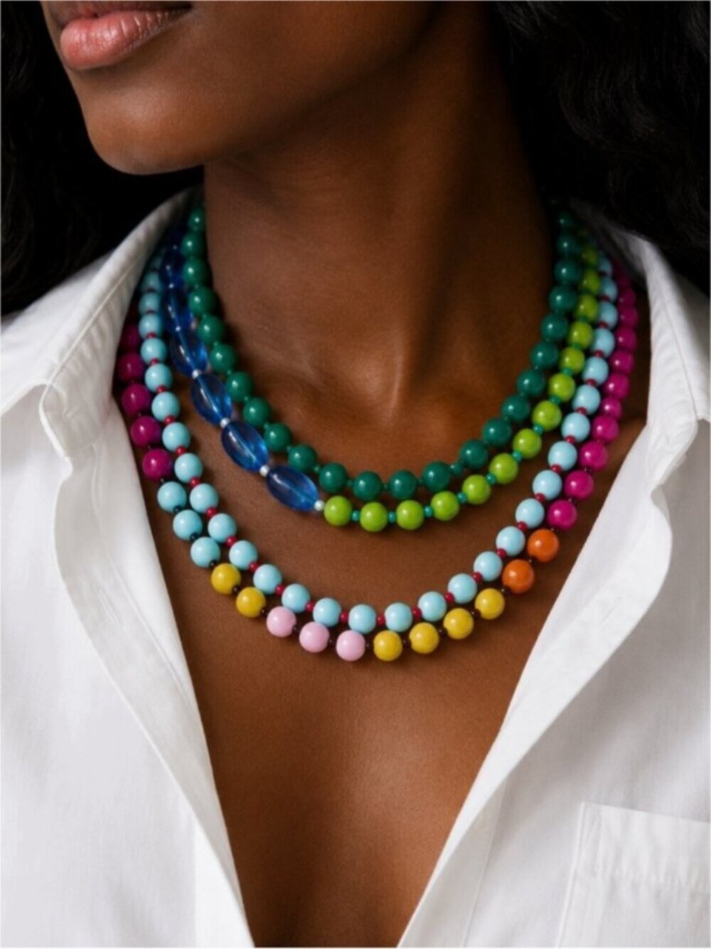 New! Colorful Beaded Stack Dopamine Necklace NWOT